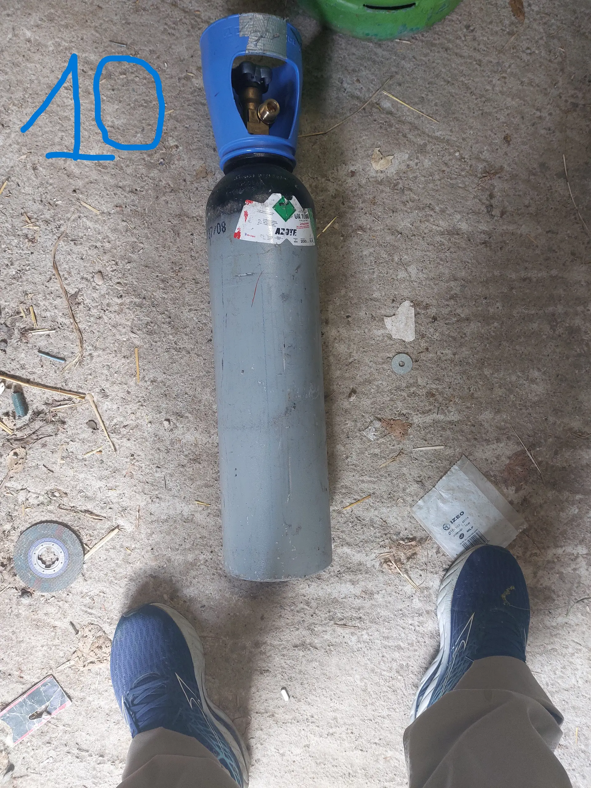 Bouteille d'azote — test d'étanchéité sous pression
